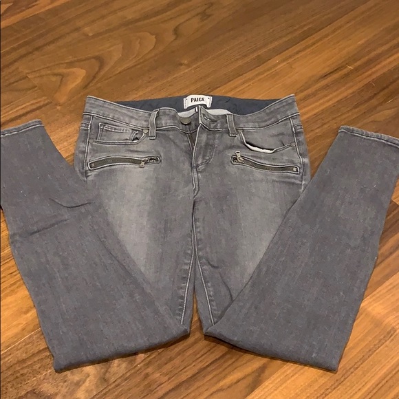 Paige gray zipped skinny jeans - Picture 1 of 4